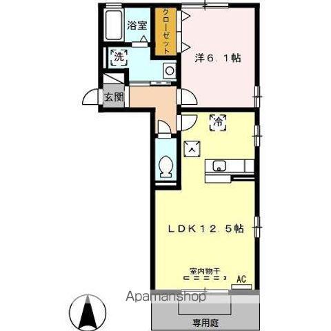 サンフローラル岐南A(1LDK/1階)の間取り写真