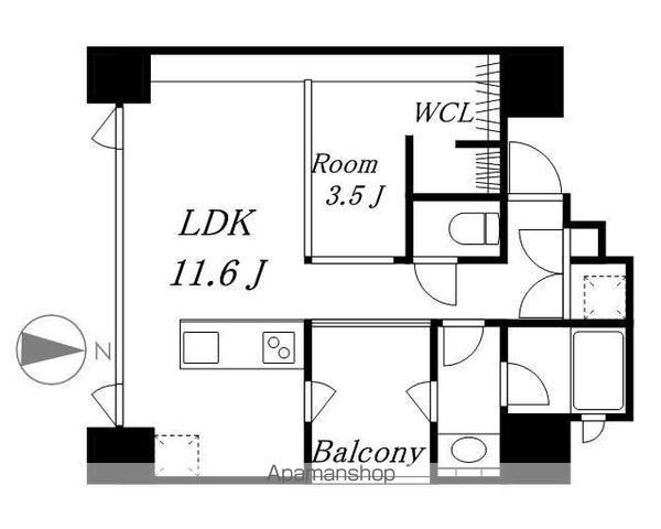 レジデンスT・L庄内通(1LDK/5階)の間取り写真
