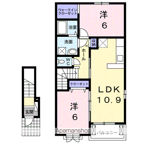 セレーノⅡ(2LDK/2階)の間取り写真