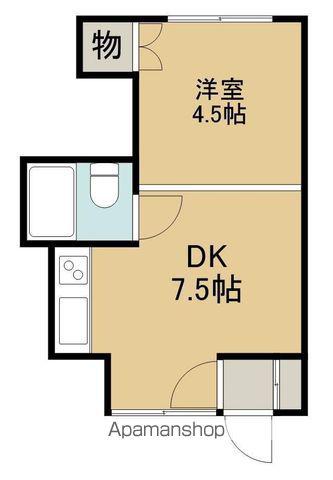 シャンポールわかさ(1DK/1階)の間取り写真