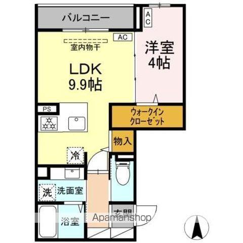 セレスティア中野上高田(1LDK/3階)の間取り写真