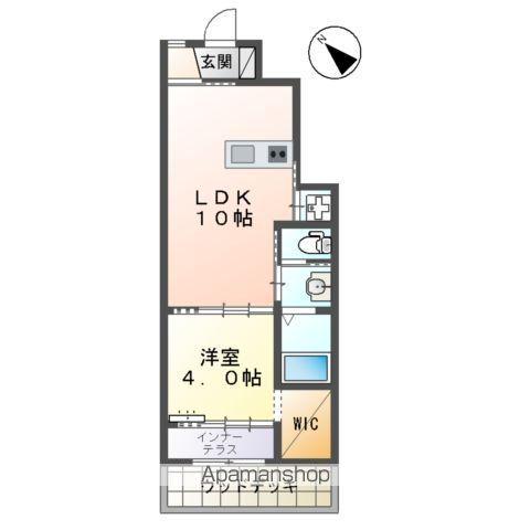 ルミナスハイム羽浦Ⅳ(1LDK/1階)の間取り写真