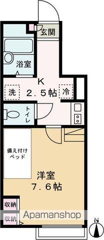 ロレッタ用賀(1K/1階)の間取り写真