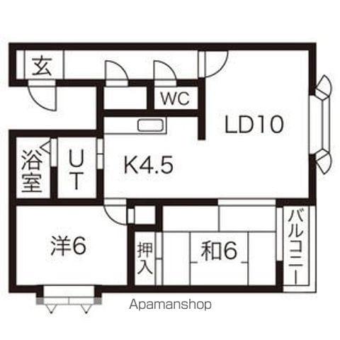パレオコートK(2LDK/1階)の間取り写真