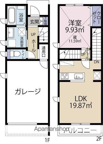 ヴィーブル上島（ガレージハウス）(1SLDK)の間取り写真