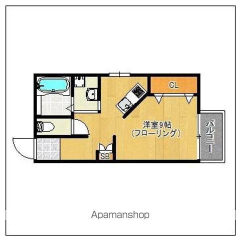 アマン下山門A棟(ワンルーム/3階)の間取り写真