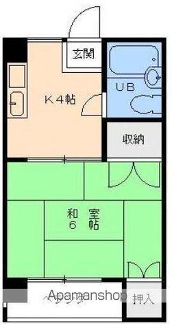 第2京屋マンション(1K/3階)の間取り写真