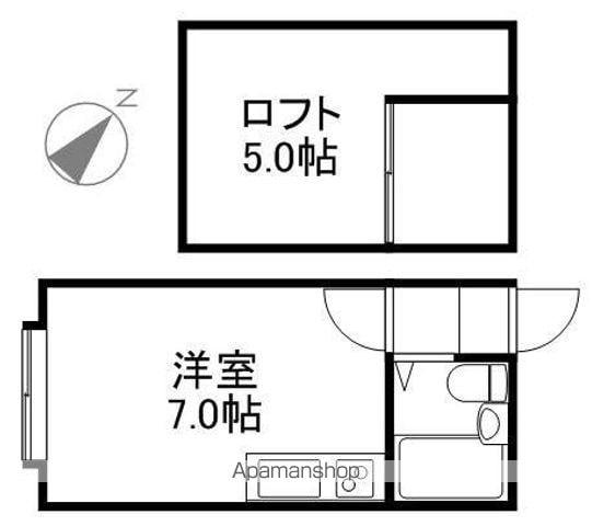 パルハイム友峰(1DK/2階)の間取り写真
