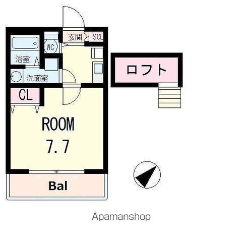 ナウリヴィエール 2(1K/2階)の間取り写真