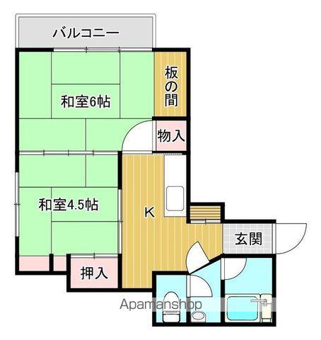 マンションすずらん(2K/7階)の間取り写真