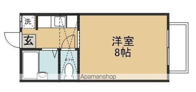 ランコントレ葉山(1K/1階)の間取り写真