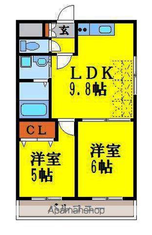 スエルテ博多南(2LDK/3階)の間取り写真
