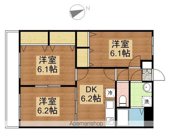 グリーンフィールド(3DK/2階)の間取り写真