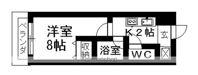 サンキ・アソシエ(1K/2階)の間取り写真