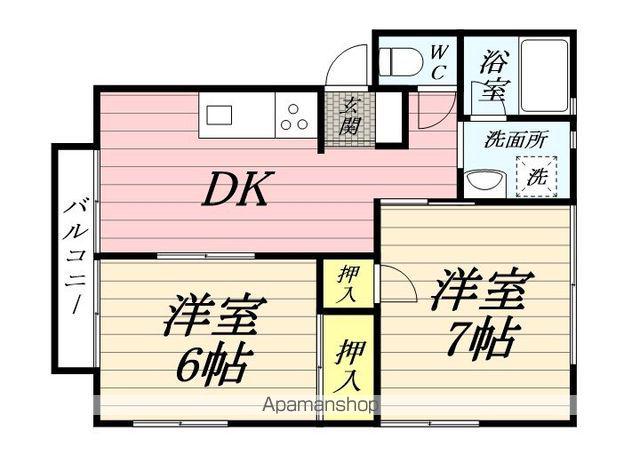 サニーコート(2DK/1階)の間取り写真