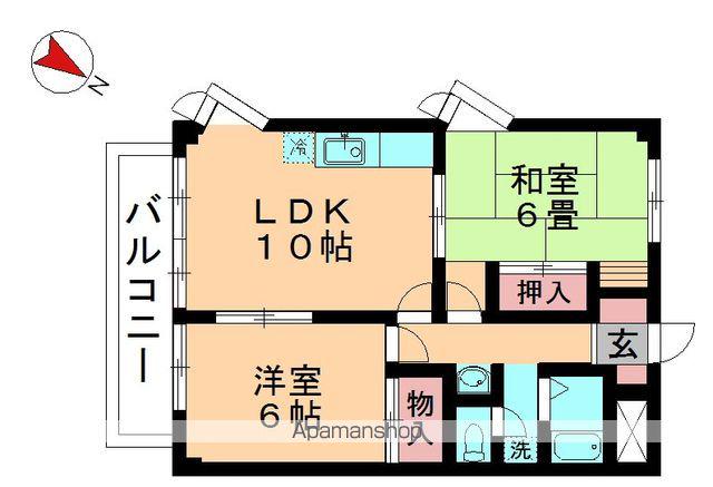 サンハイツヤマザキ(2LDK/2階)の間取り写真