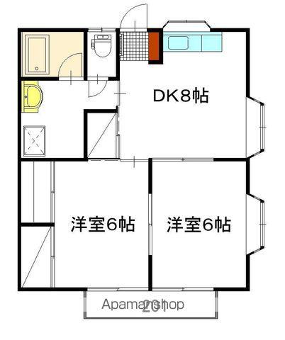 モナーク西大島(2DK/2階)の間取り写真