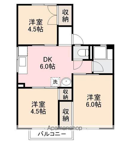ボヌール香西本町(3DK/2階)の間取り写真
