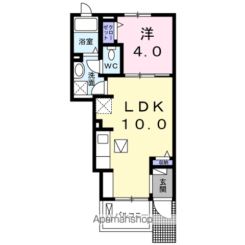 LOGIA S(1LDK/1階)の間取り写真