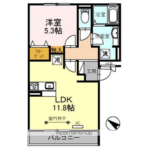 セジュールZENIII C棟(1LDK/2階)の間取り写真