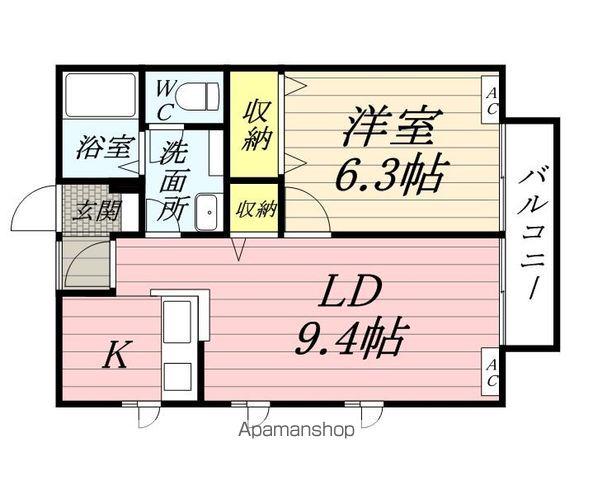 シュシュ(1LDK/2階)の間取り写真