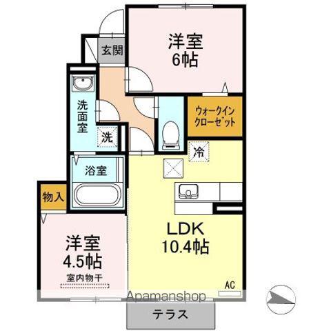 エスポワール(2LDK/1階)の間取り写真