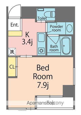 クレエ秋田町(1K/5階)の間取り写真