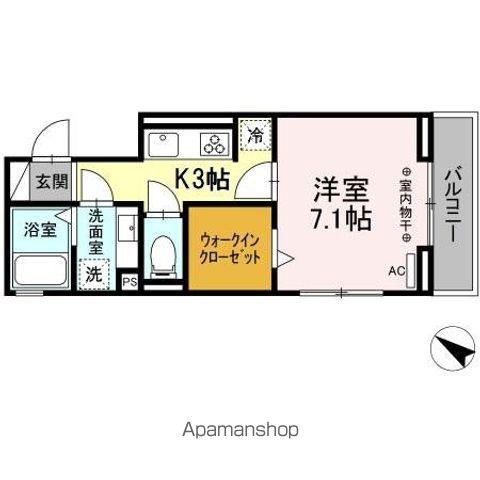 ASOUさつき(1K/3階)の間取り写真