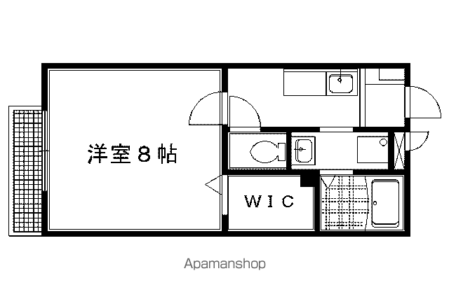メープル宝ヶ池(1K/2階)の間取り写真