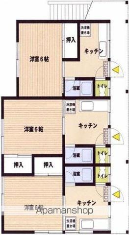 ヒルサイドテラス友丘(1K/2階)の間取り写真