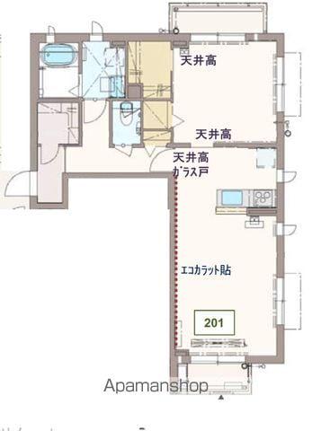 ENCHANTE 松本(1LDK/2階)の間取り写真