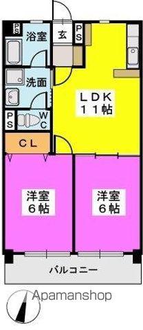 サンコーポあまの(2LDK/4階)の間取り写真