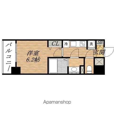 プレサンスTOWER KITAHAMA(1K/2階)の間取り写真