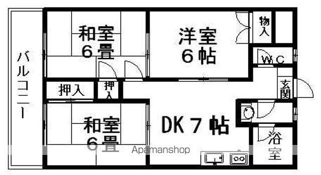 松山西ハイツ(3DK/1階)の間取り写真