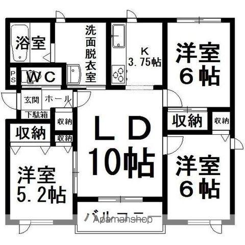 グランイニシア(3LDK/2階)の間取り写真
