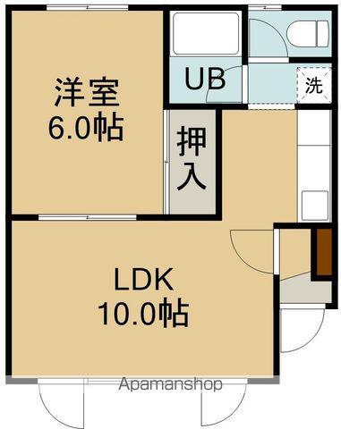 シティサイド(1LDK/2階)の間取り写真