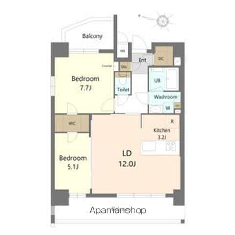 S-RESIDENCE上社南AMANTE(2LDK/7階)の間取り写真