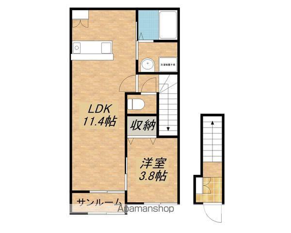 サチクル石塚(1LDK/2階)の間取り写真