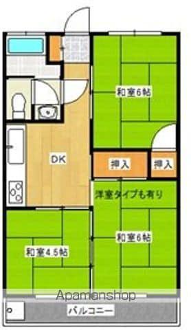 コーポ富士(3DK/2階)の間取り写真