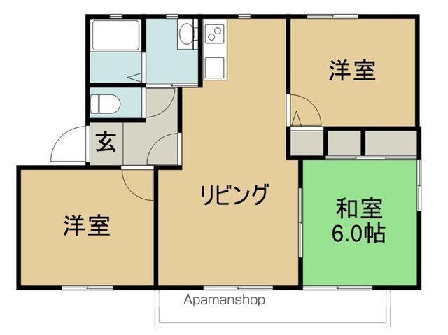 吉田HDSハイムB棟(3LDK/1階)の間取り写真