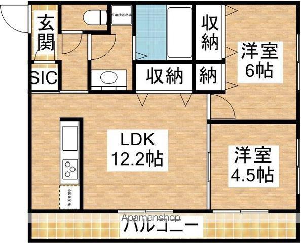 天使堂ビル(2LDK/3階)の間取り写真