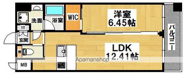 プレジオ帝塚山(1LDK/3階)の間取り写真