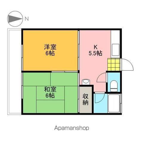 KUME HAITU(2K/2階)の間取り写真