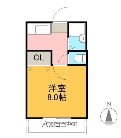 ドエルKM2(1K/1階)の間取り写真