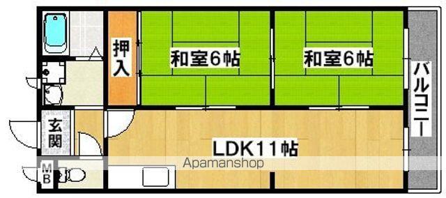 レナジア深井(2LDK/2階)の間取り写真