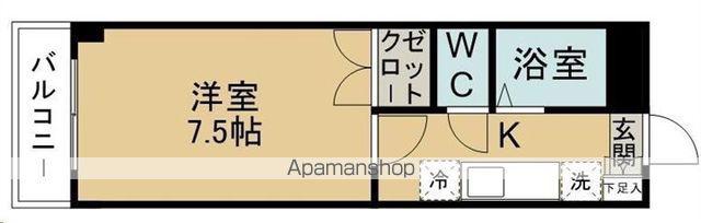 アタゴドミトリーみずほ台(1K/5階)の間取り写真