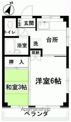 第2ハイツ八ツ坂(2K/1階)の間取り写真