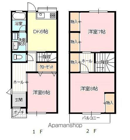 ベルヴィ桜ヶ丘(3DK/1階)の間取り写真