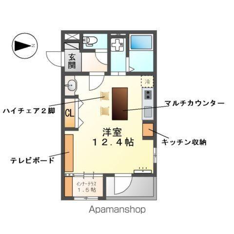 東区出来町マンション(ワンルーム/3階)の間取り写真