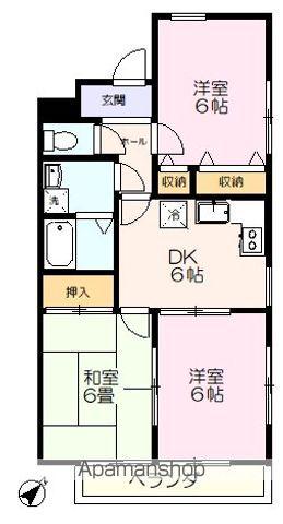 ボナール栄(3DK/1階)の間取り写真